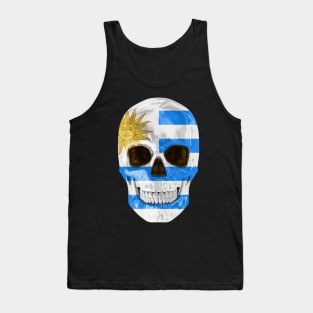 Uruguay Flag Skull - Gift for Uraguyan With Roots From Uruguay Tank Top